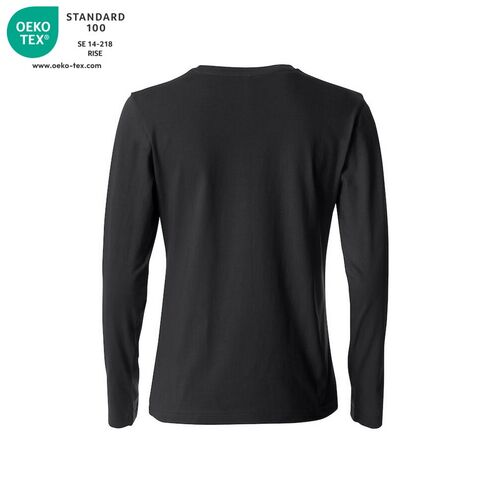 Camiseta de mujer de manga larga Mod. BASIC-T L/S LADIES Negro (99) Talla L