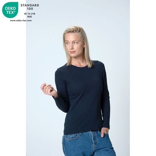 Camiseta de mujer de manga larga Mod. BASIC-T L/S LADIES Negro (99) Talla L