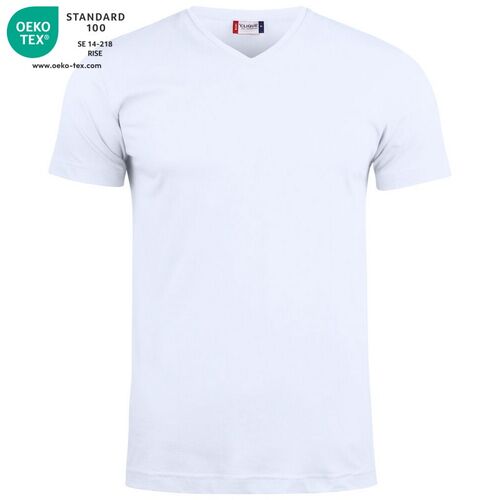 Camiseta unisex Mod. BASIC-T V-NECK Blanco (00) Talla XS