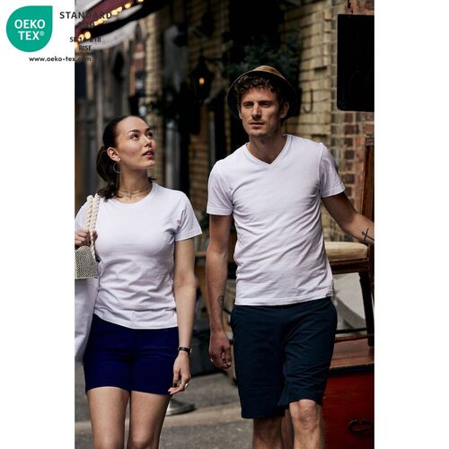 Camiseta unisex Mod. BASIC-T V-NECK Blanco (00) Talla M