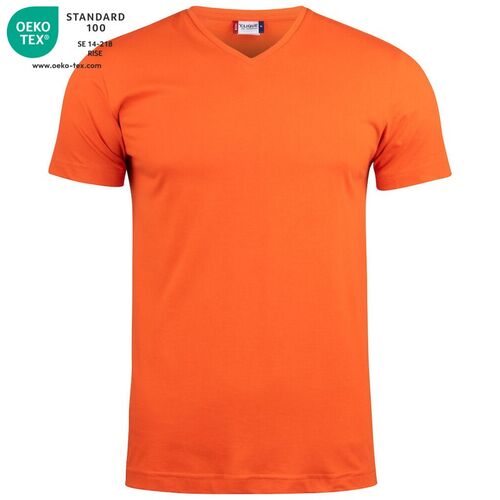 Camiseta unisex Mod. BASIC-T V-NECK Naranja rojizo (18) Talla XS