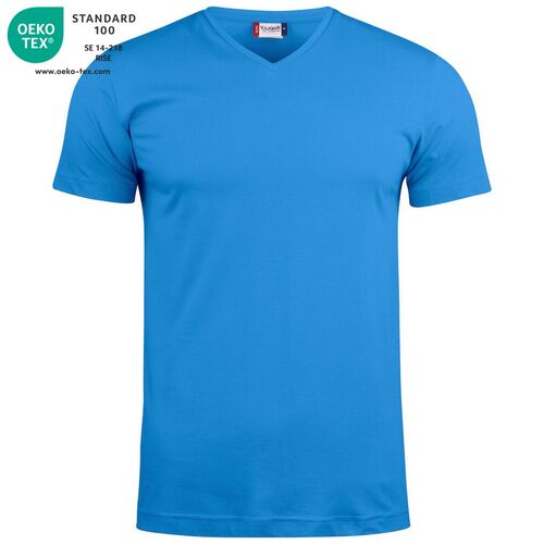 Camiseta unisex Mod. BASIC-T V-NECK Azul real (55) Talla S