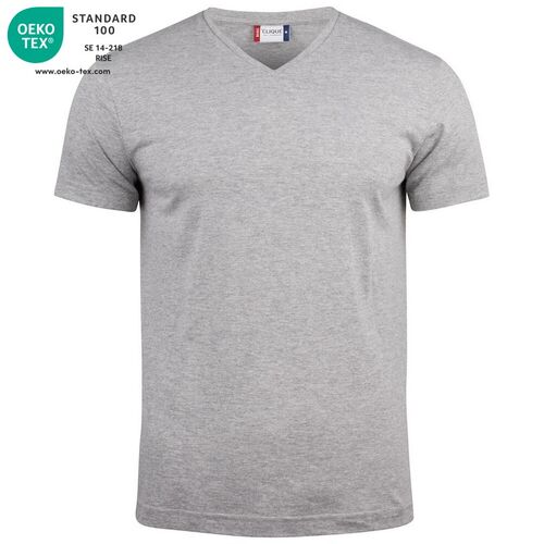 Camiseta unisex Mod. BASIC-T V-NECK Gris jaspeado (95) Talla M