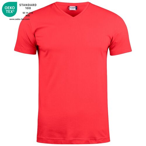 Camiseta unisex Mod. BASIC-T V-NECK Rojo (35) Talla XS