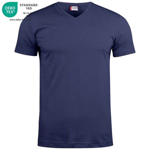 Camiseta unisex Mod. BASIC-T V-NECK Azul oscuro (580) Talla XS