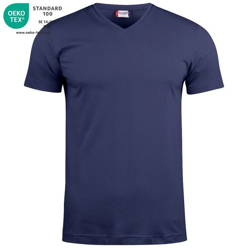 Camiseta unisex Mod. BASIC-T V-NECK Azul oscuro (580) Talla S