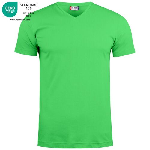 Camiseta unisex Mod. BASIC-T V-NECK Verde manzana (605) Talla XS