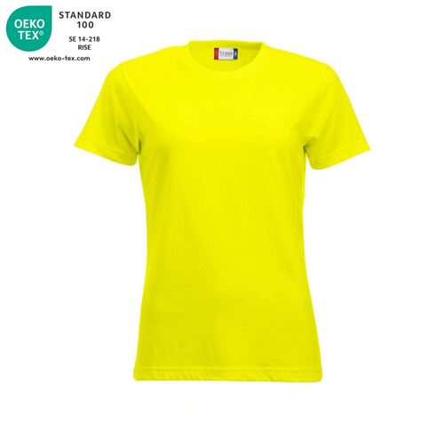 Camiseta manga corta de mujer Mod. CLASSIC-T LADIES Amarillo alta visibilidad (11) Talla S