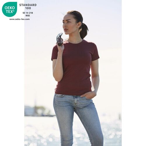 Camiseta manga corta de mujer Mod. CLASSIC-T LADIES Burdeos (38) Talla S