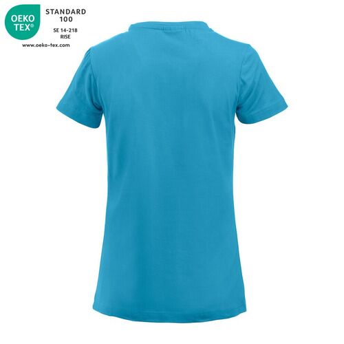 Camiseta de manga corta de señora Mod. CAROLI Azul turquesa (54) Talla XL