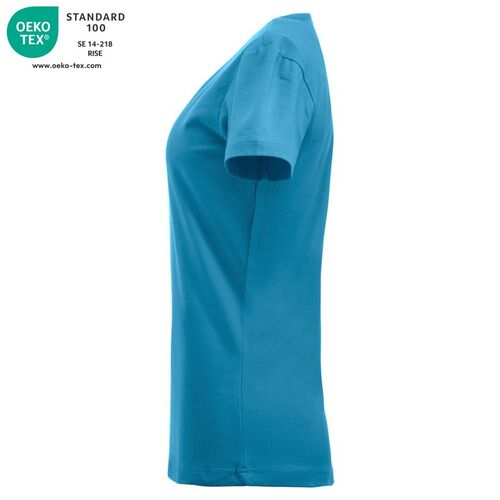 Camiseta de manga corta de señora Mod. CAROLI Azul turquesa (54) Talla XL