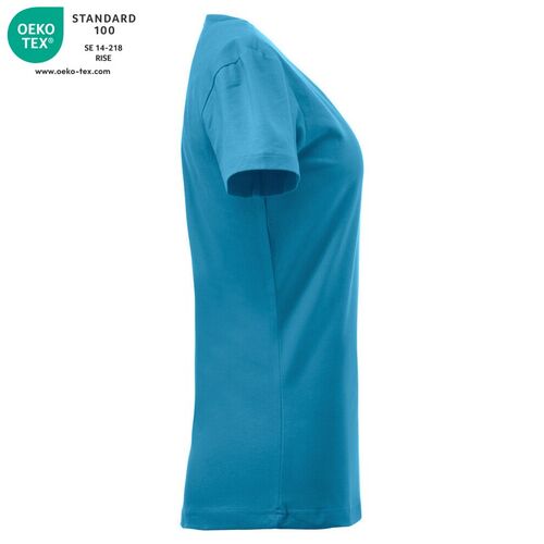 Camiseta de manga corta de señora Mod. CAROLI Azul turquesa (54) Talla XL