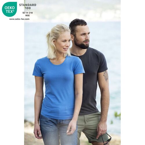 Camiseta de manga corta de señora Mod. CAROLI Azul polar (593) Talla S