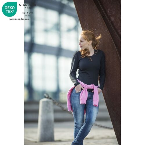 Camiseta de mujer Mod. CAROLINA LS Negro (99) Talla S