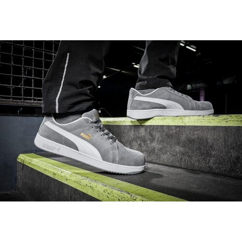 Zapato de seguridad PUMA Mod. ICONIC SUEDE GREY LOW S1P ESD Talla 36