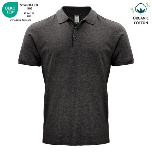 Polo de algodón orgánico Mod. CLASSIC OC POLO Antracita jaspeado (955) Talla XS