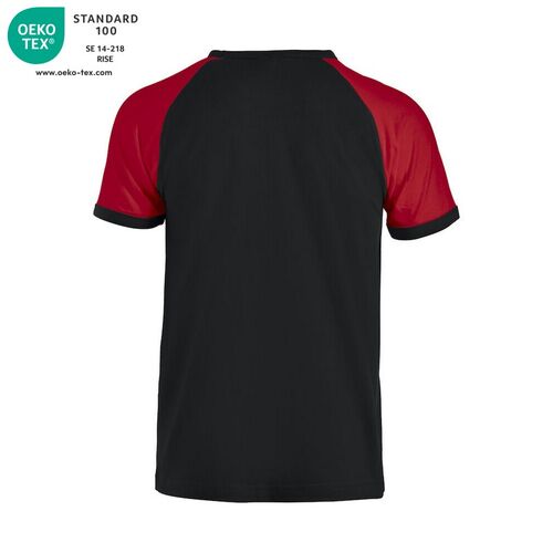 Camiseta Mod. RANGLAN-T Negro(99)/Rojo(35) Talla M