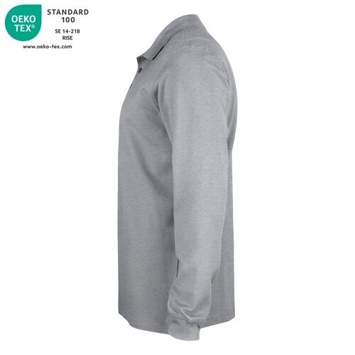 Polo manga larga Mod. LINCOLN LS Gris jaspeado (95) Talla XS