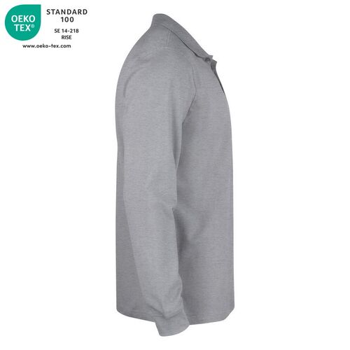 Polo manga larga Mod. LINCOLN LS Gris jaspeado (95) Talla XS