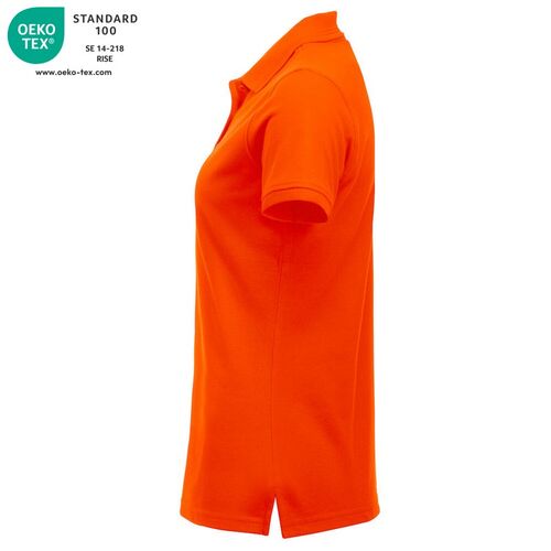 Polo de mujer manga corta Mod. MANHATTAN LADIES Naranja alta visibilidad (170) Talla XS