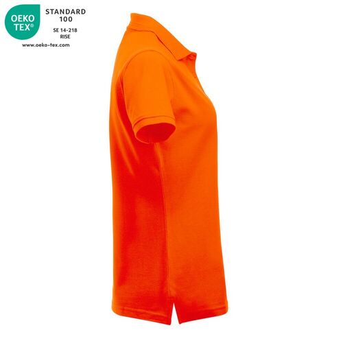 Polo de mujer manga corta Mod. MANHATTAN LADIES Naranja alta visibilidad (170) Talla XS
