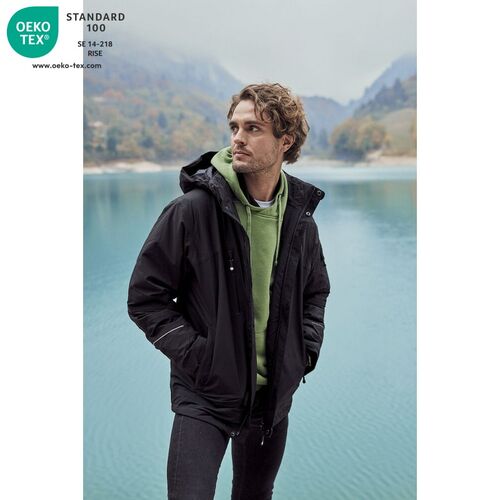 Sudadera con capucha Mod. CLASSIC HOODY Verde jaspeado (676) Talla L
