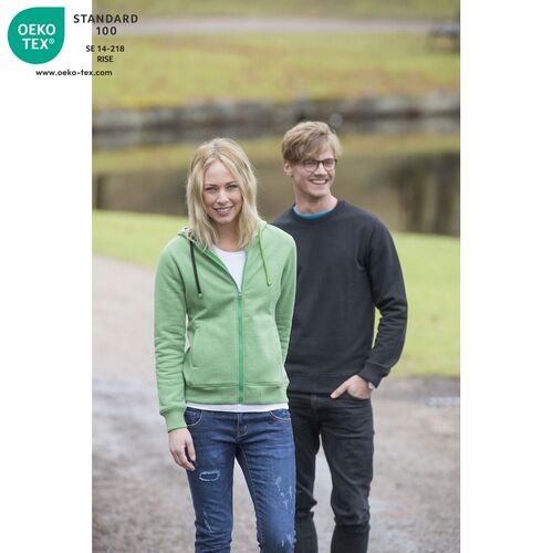 Sudadera  Mod. CLASSIC HODDY FULL ZIP Verde jaspeado (676) Talla M