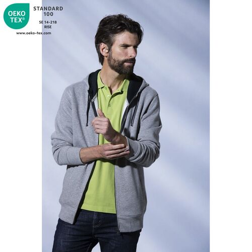 Sudadera  Mod. CLASSIC HODDY FULL ZIP Gris jaspeado (95) Talla XL