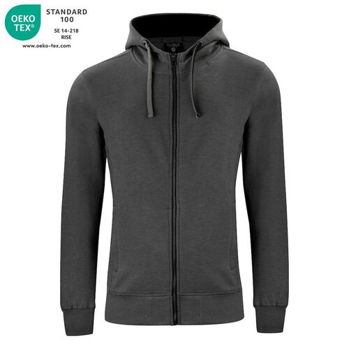 Sudadera  Mod. CLASSIC HODDY FULL ZIP Antracita jaspeado (955) Talla XS
