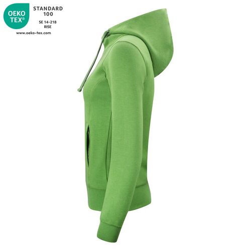 Sudadera con cremallera de seora Mod. CLASSIC HOODY FULL ZIP LADIES Verde jaspeado (676) Talla XS