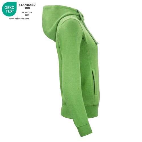 Sudadera con cremallera de seora Mod. CLASSIC HOODY FULL ZIP LADIES Verde jaspeado (676) Talla XS