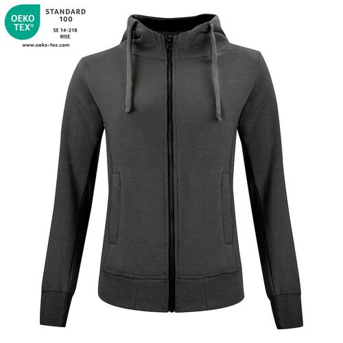 Sudadera Mod. CLASSIC HOODY FILL ZIP LADIES Antracita jaspeado (955) Talla XL