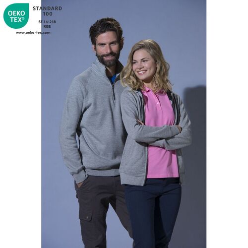 Sudadera de media cremallera Mod. CLASSIC HALF ZIP Gris jaspeado (95) Talla XS