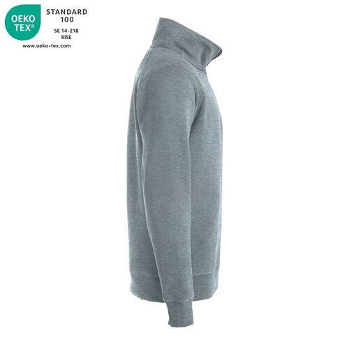 Sudadera de media cremallera Mod. CLASSIC HALF ZIP Gris jaspeado (95) Talla L