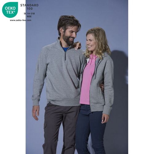 Sudadera con cremallera Mod. CLASIC CARDINGAN Gris jaspeado (95) Talla XL