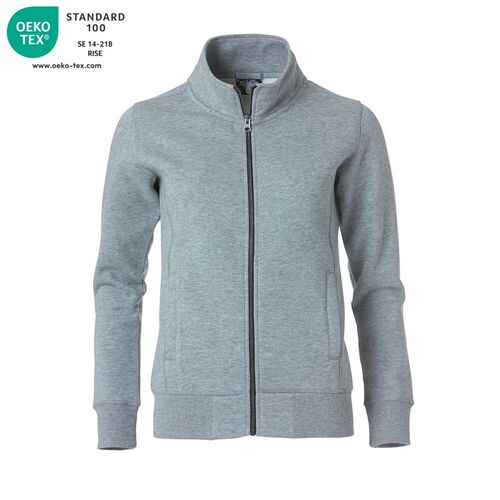 Sudadera con cremallera de señora Mod. CLASSIC CARDIGAN LADIES Gris jaspeado (95) Talla XS