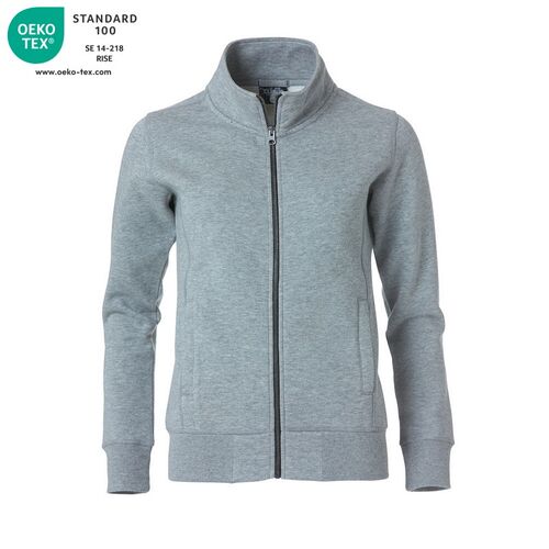 Sudadera con cremallera de seora Mod. CLASSIC CARDIGAN LADIES Gris jaspeado (95) Talla XS