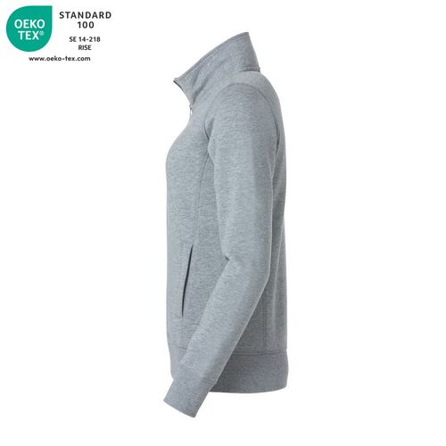 Sudadera con cremallera de señora Mod. CLASSIC CARDIGAN LADIES Gris jaspeado (95) Talla XS