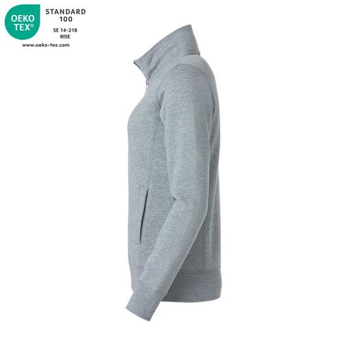 Sudadera con cremallera de seora Mod. CLASSIC CARDIGAN LADIES Gris jaspeado (95) Talla XS