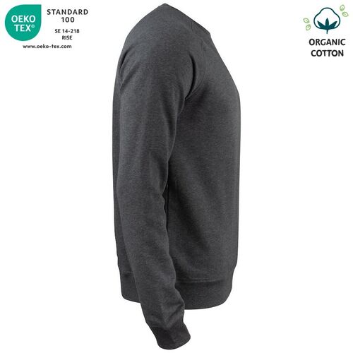 Sudadera Mod. ORGANIC COTTON ROUNDNECK Antracita jaspeado (955) Talla L