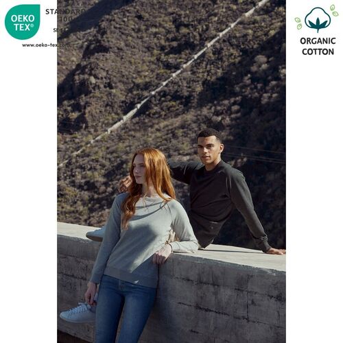 Sudadera Mod. ORGANIC COTTON ROUNDNECK Gris jaspeado (95) Talla 4XL