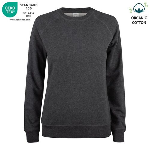 Sudadera Mod. ORGANIC COTTON ROUNDNECK LADIES Antracita jaspeado (955) Talla S