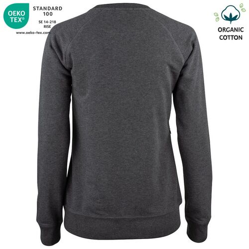 Sudadera Mod. ORGANIC COTTON ROUNDNECK LADIES Antracita jaspeado (955) Talla S