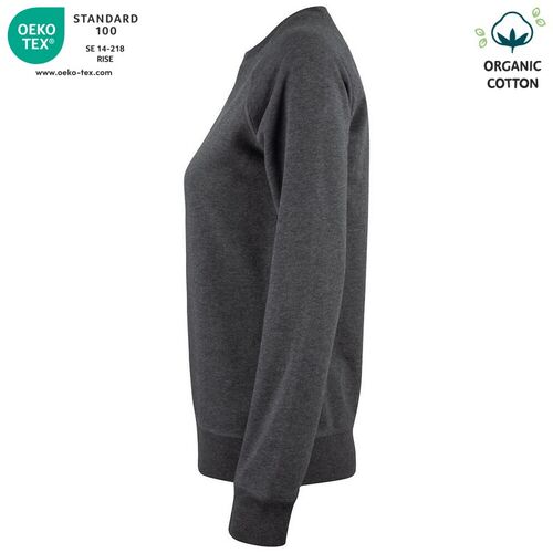 Sudadera Mod. ORGANIC COTTON ROUNDNECK LADIES Antracita jaspeado (955) Talla S