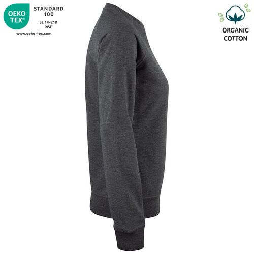 Sudadera Mod. ORGANIC COTTON ROUNDNECK LADIES Antracita jaspeado (955) Talla L