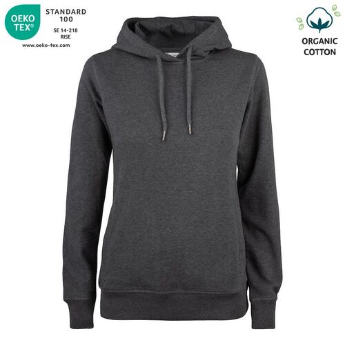 Sudadera Mod. ORGANIC COTTON HOODY LADIES Antracita jaspeado (955) Talla M