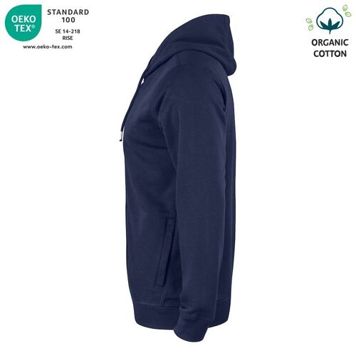 Sudadera Mod. ORGANIC COTTON HOODY FULL ZIP Azul oscuro (580) Talla XS
