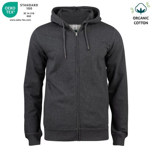 Sudadera Mod. ORGANIC COTTON HOODY FULL ZIP Antracita jaspeado (955) Talla 3XL
