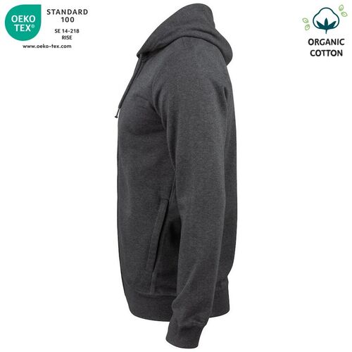 Sudadera Mod. ORGANIC COTTON HOODY FULL ZIP Antracita jaspeado (955) Talla 3XL