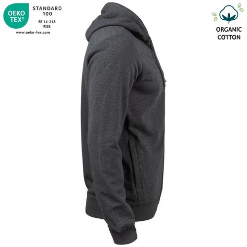Sudadera Mod. ORGANIC COTTON HOODY FULL ZIP Antracita jaspeado (955) Talla 3XL